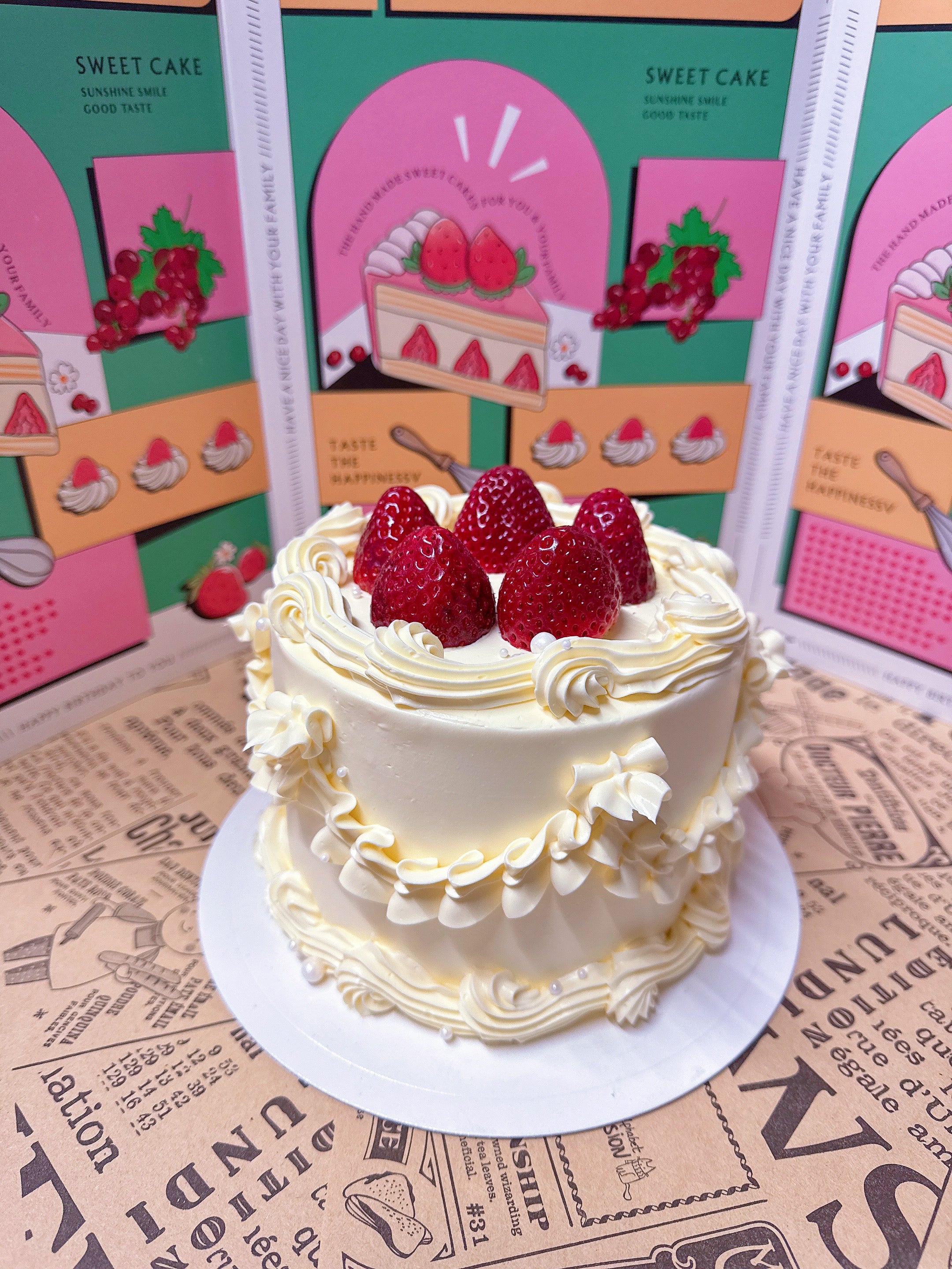Vintage Strawberry Cake