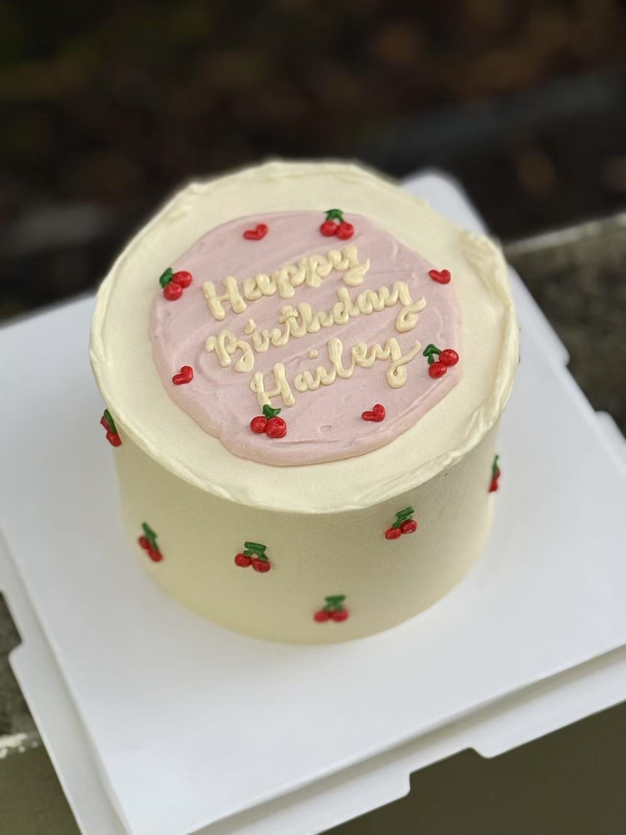 Vintage Hand-Painted Cherry Cake