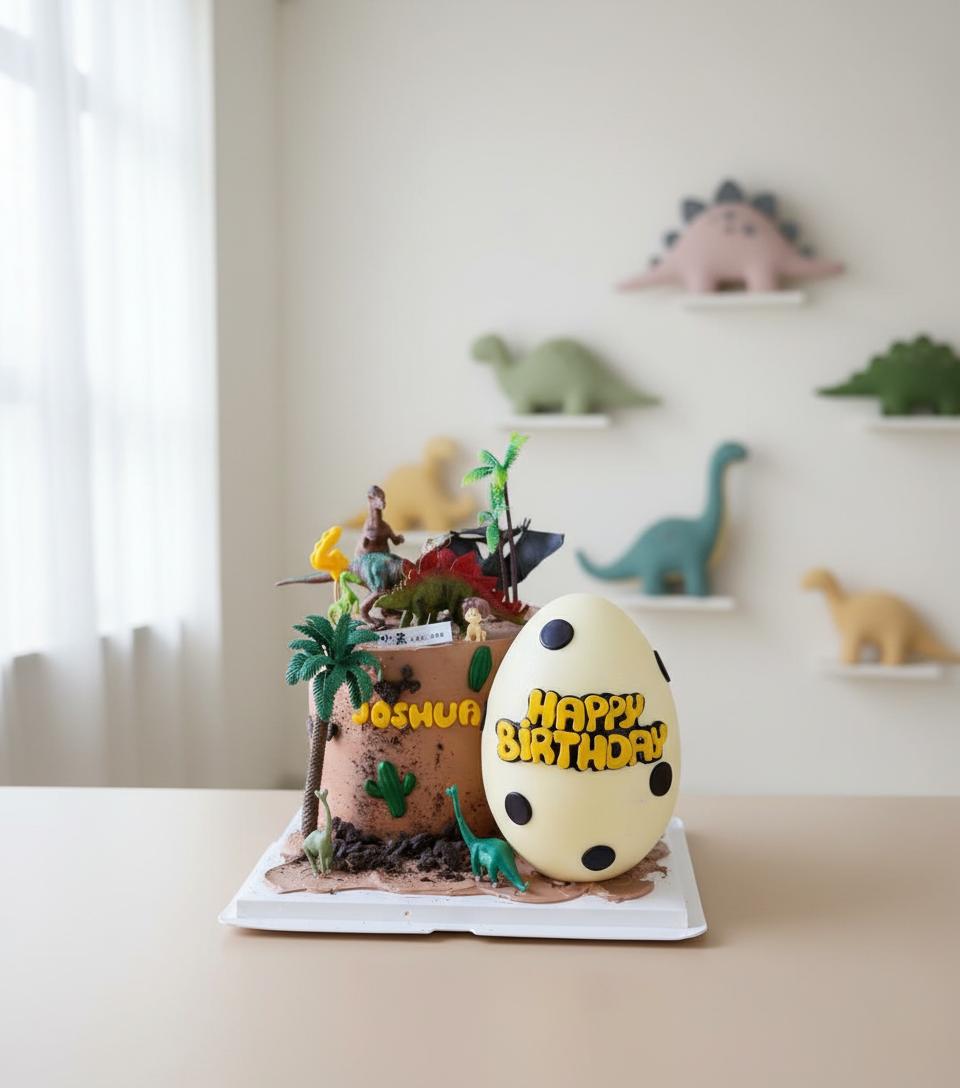 Dinosaur & Smash Egg Cake