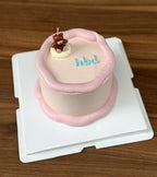 Pink & Bear Candle Cake