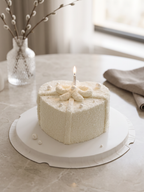 Fluffy heart-shaped cake
