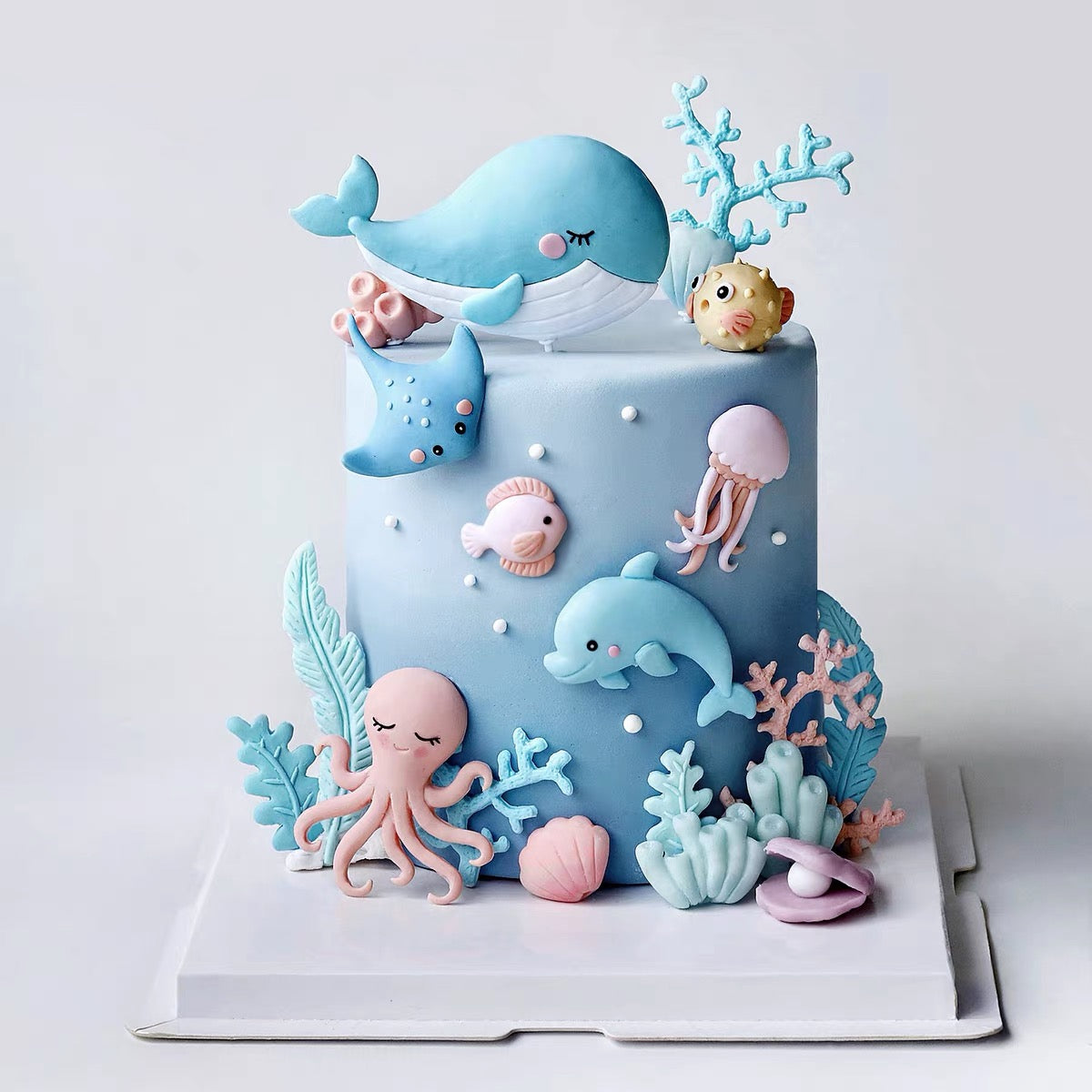Ocean-themed cake