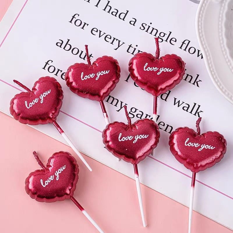 Red heart Candle
