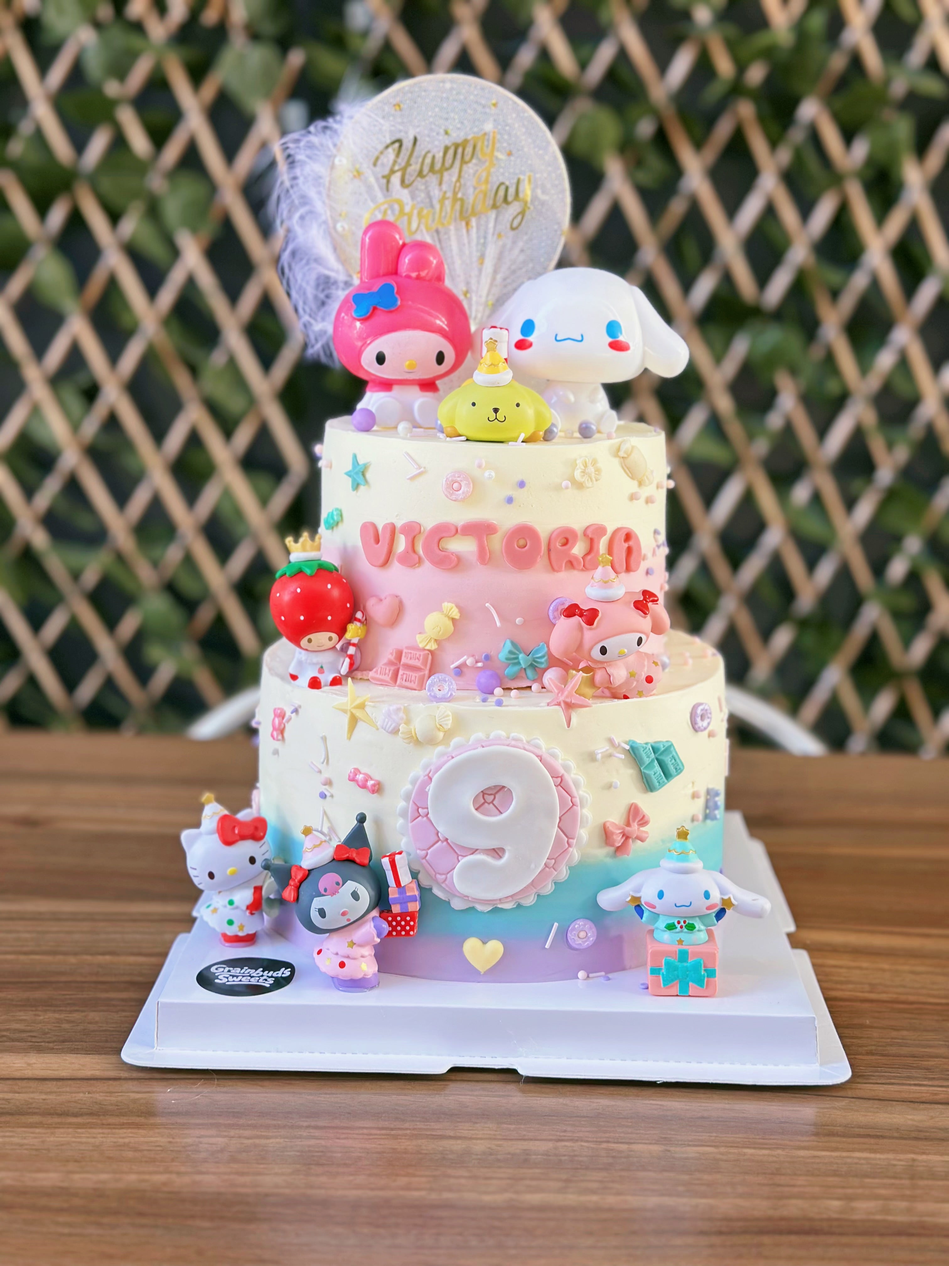 Sanrio-themed Two-Tier Cake