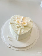 Fluffy heart-shaped cake