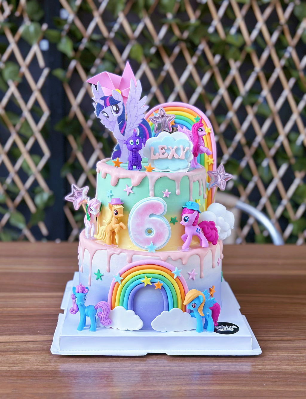 Two-Tier rainbow my little pony cake