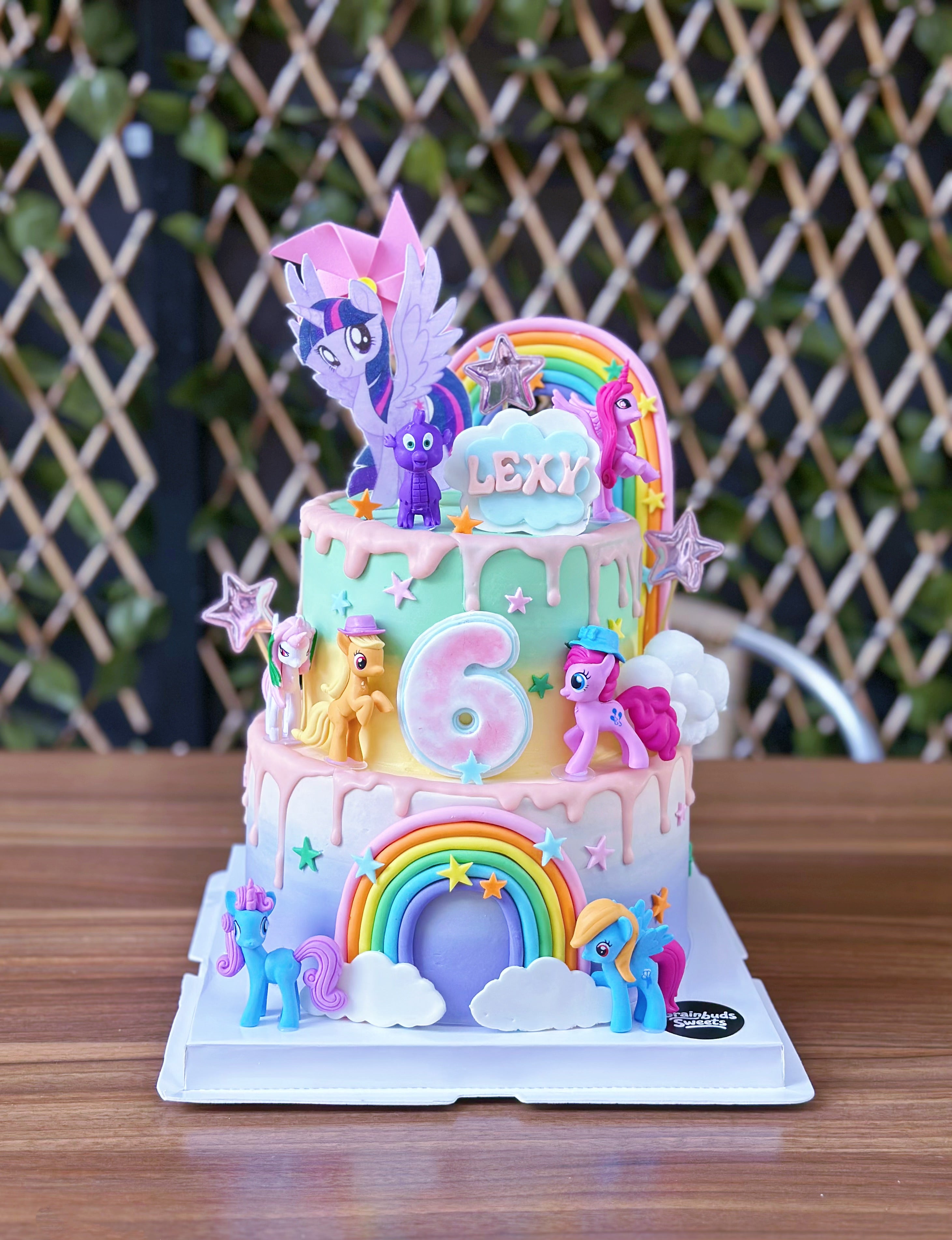 Two-Tier rainbow my little pony cake