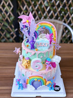 Two-Tier rainbow my little pony cake