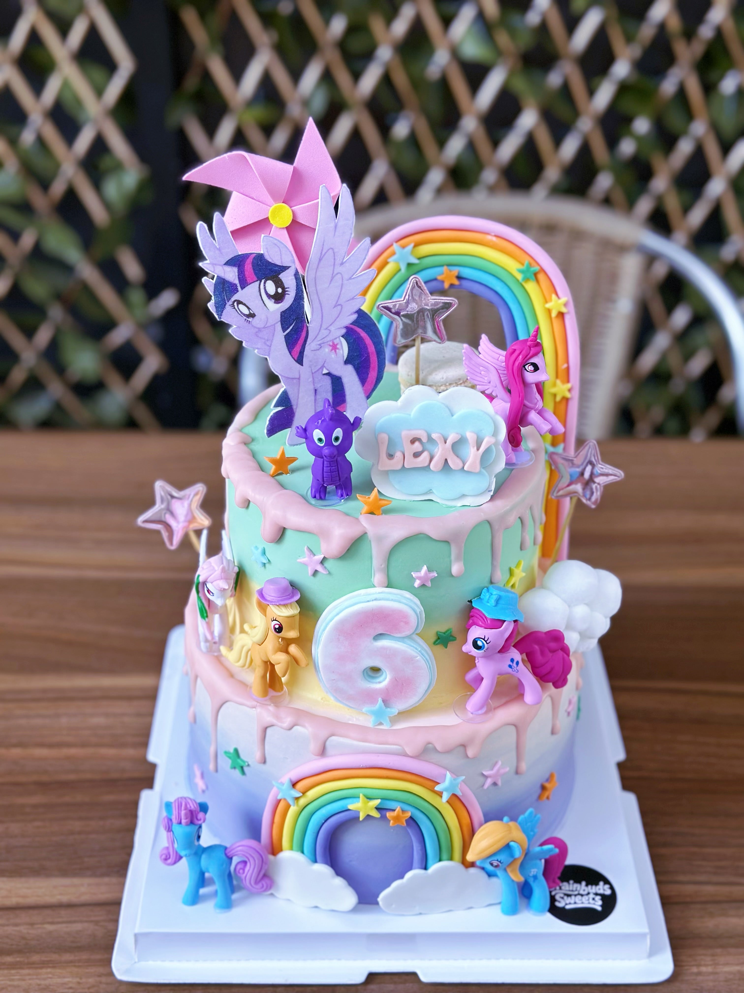 Two-Tier rainbow my little pony cake
