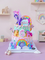 Two-Tier rainbow my little pony cake