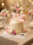 Fresh Lily&rose flower Cake